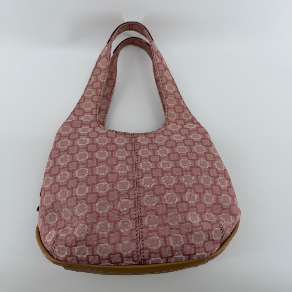 Nine West Pink Geometric Small Hobo Bag Shoulder Purse Organizer Pocket Y2K vtg